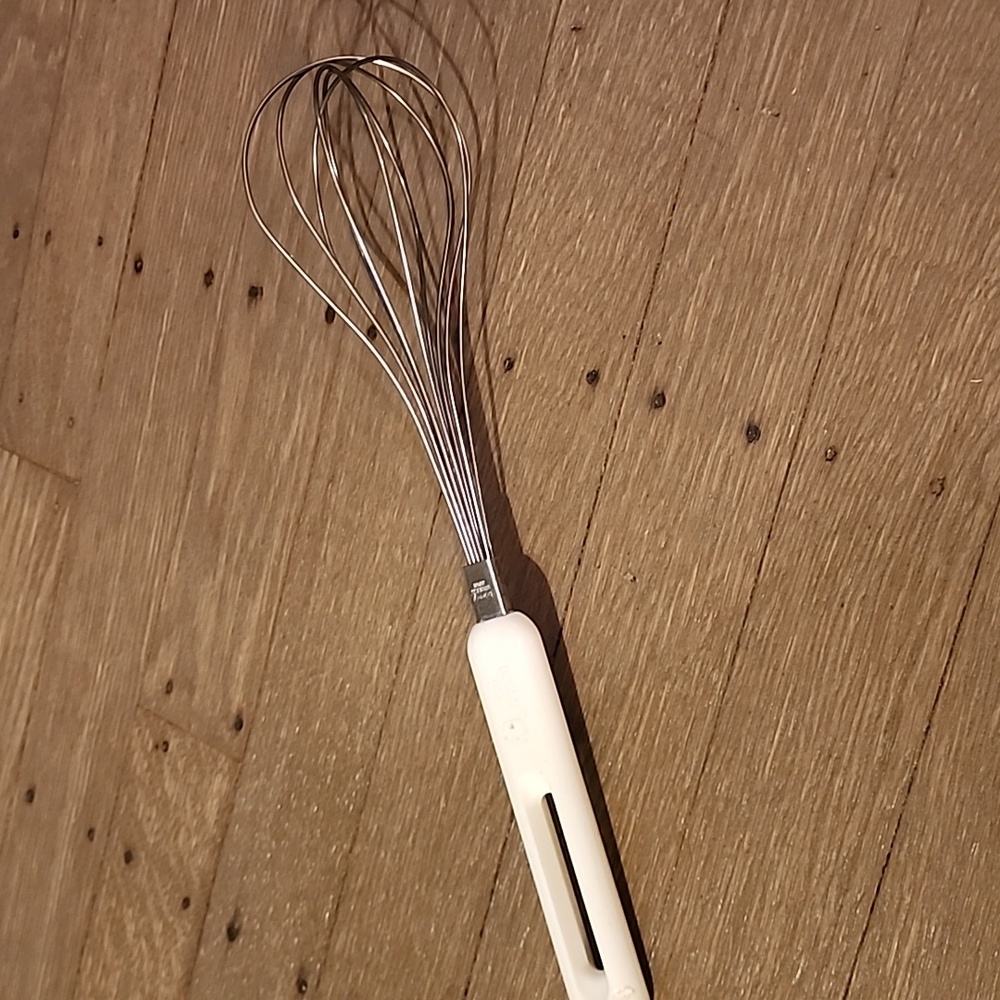 Bonny Stainless Steel Whisk with White Handle Vintage USA